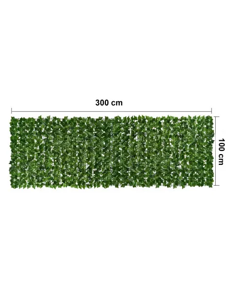 Gard artificial verde cu frunze, 300x100cm, ECO