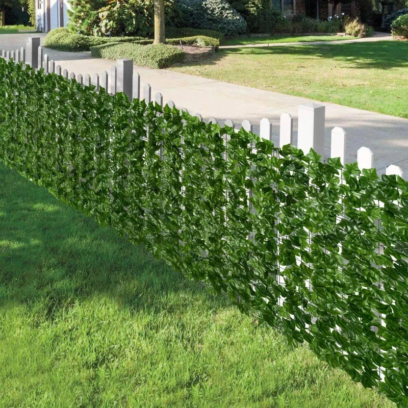 Gard artificial verde cu frunze, 300x100cm, ECO