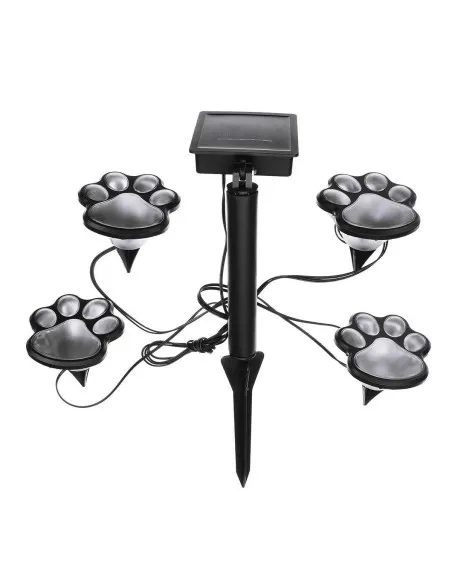 Set 4 Lămpi Solare Paw Print – Iluminare Decorativă cu Labuțe