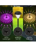 Set 4 Lampi Solare LED pentru Alee și Grădină, Alb Cald + RGB, Schimbare Culoare, IP65