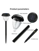 Set 4 Lampi Solare LED pentru Alee și Grădină, Alb Cald + RGB, Schimbare Culoare, IP65