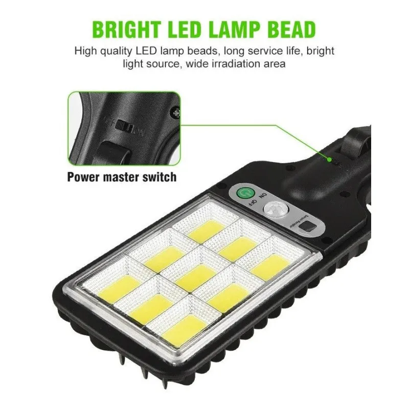Lampa Solara 50W, 71LED-uri COB, Telecomanda , Senzor de Miscare