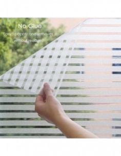 Folie decorativa pentru geam, Dungi Albe, 45 cm x 300 cm