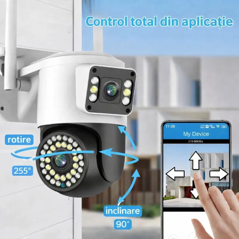 Camera WiFi JORTAN JT-8696QJ 6MP Rotire 360° Vedere Nocturna