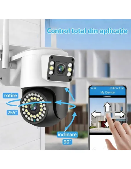 Camera WiFi JORTAN JT-8696QJ 6MP Rotire 360° Vedere Nocturna