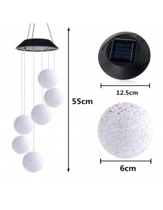 Decoratiune solara de gradina, 6 globuri cu joc de lumini