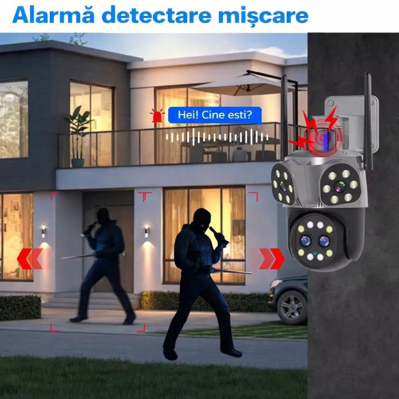Camera WiFi JORTAN JT-8856 6MP 4 Lentile Zoom Alarma