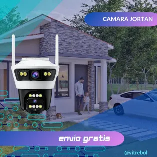 Camera Jortan4 Dubla, Conexiune Wifi, 2 Lentile V,Full HD, Interior/Exterior, Recunoastere faciala IP66 + CARD 32GB 2