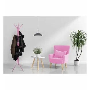 Cuier Metalic Tip Pom, 12 Agatatori pe 3 Nivele, Inaltime 175cm, Culoare Roz 2