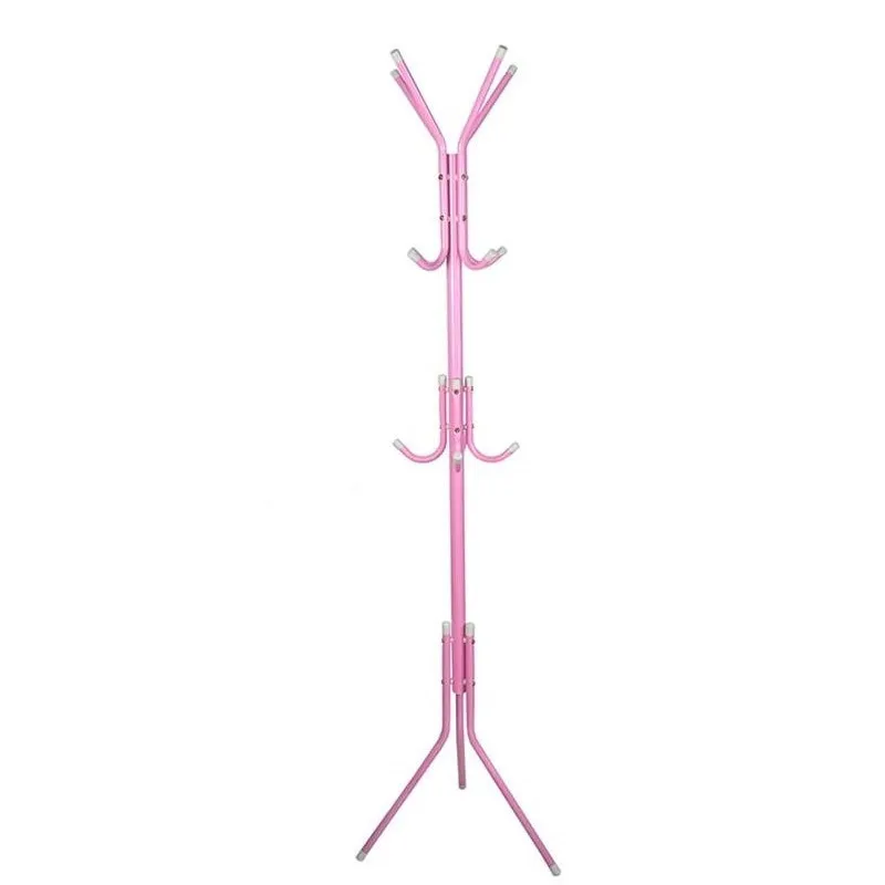 Cuier Metalic Tip Pom, 12 Agatatori pe 3 Nivele, Inaltime 175cm, Culoare Roz