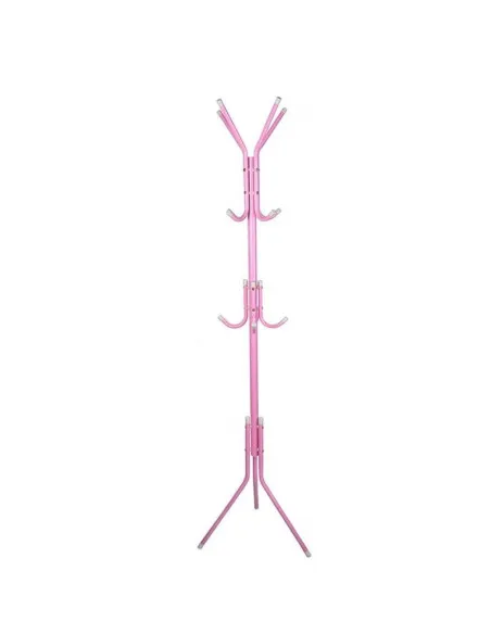 Cuier Metalic Tip Pom, 12 Agatatori pe 3 Nivele, Inaltime 175cm, Culoare Roz
