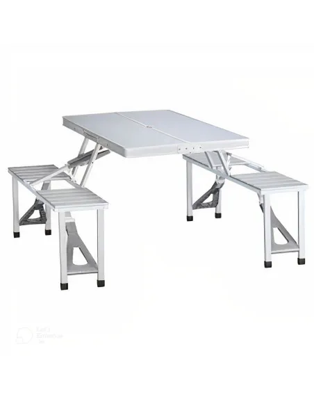 Masa pliabila tip geamantan pentru picnic, din aluminiu