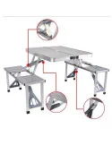 Masa pliabila tip geamantan pentru picnic, din aluminiu