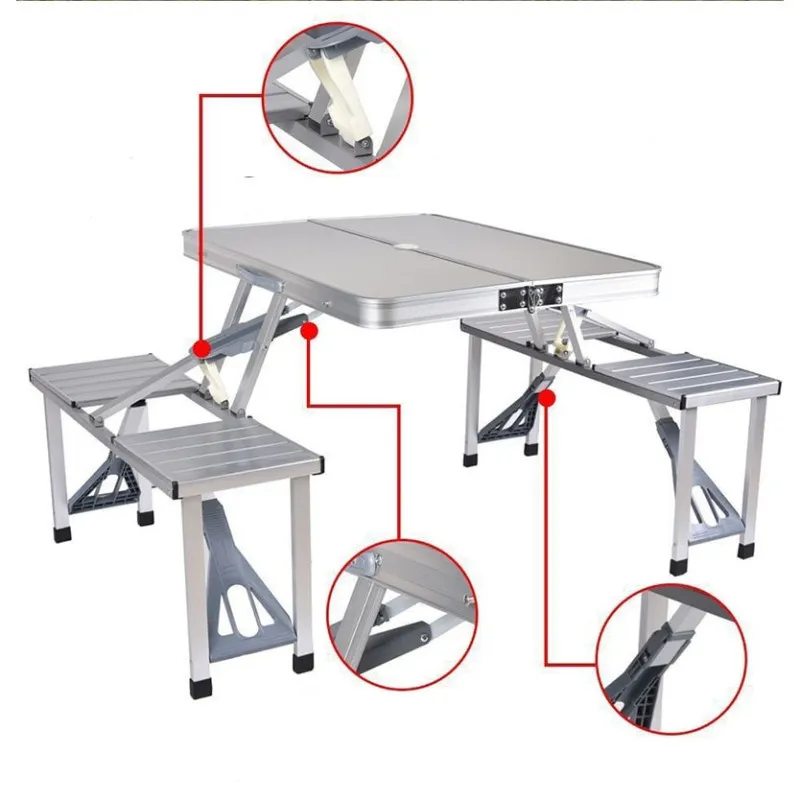 Masa pliabila tip geamantan pentru picnic, din aluminiu