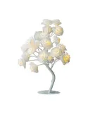 Veioza trandafir cu 24 de leduri, alb/crem, 45 cm