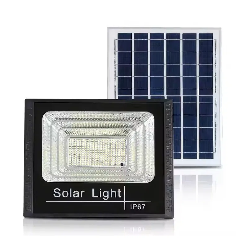 Proiector LED 100W cu panou solar, telecomanda