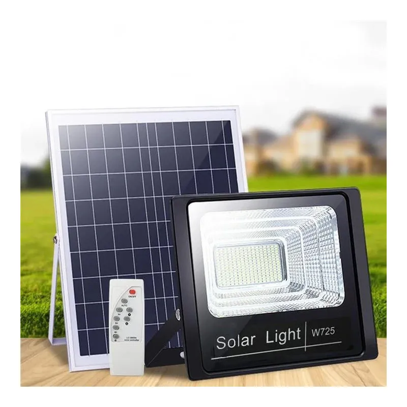 Proiector LED 100W cu panou solar, telecomanda