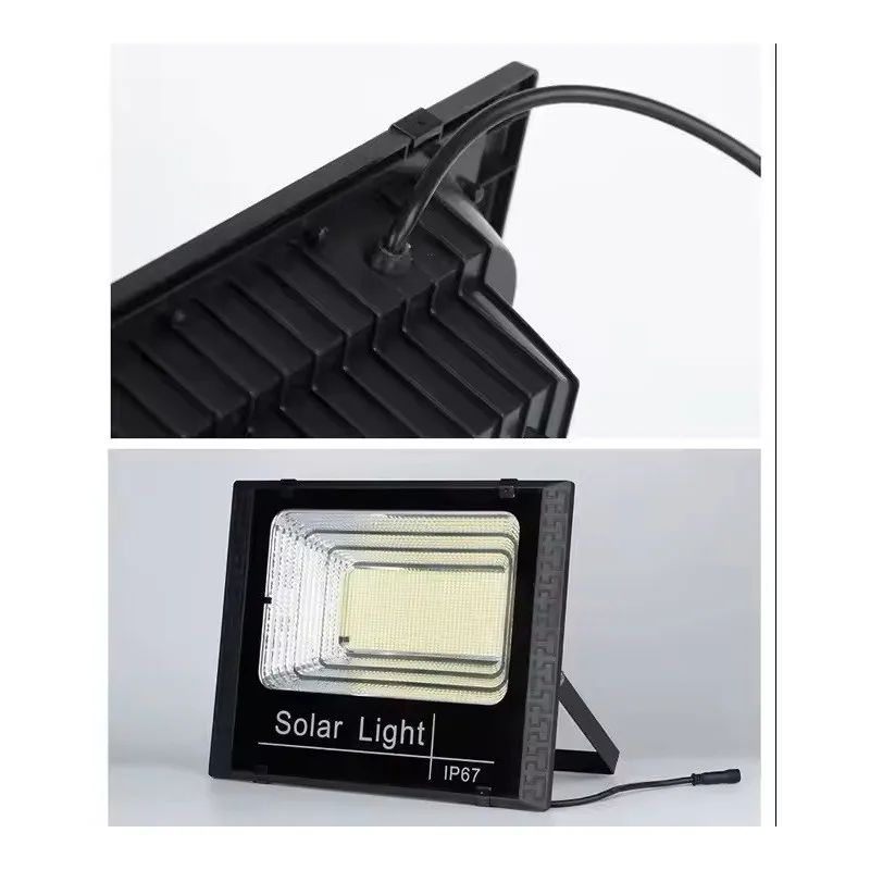 Proiector LED 100W cu panou solar, telecomanda