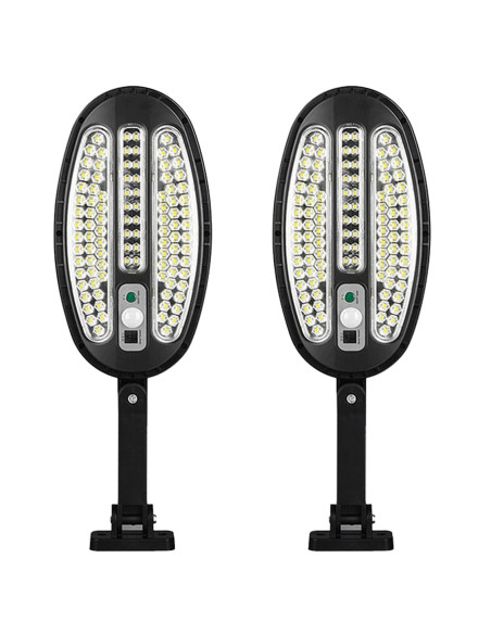 Set 2 x lampa stradala cu incarcare solara, 100 x LED SMD