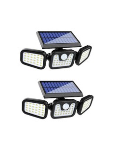 Set 2 Lampi cu incarcare Solara 150W Leduri COB Senzor de