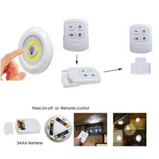 Set 3 lampi LED 3W COB cu telecomanda 2