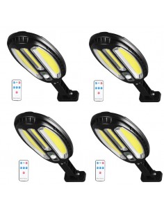 Set 4 x Lampa stradala 96 LED COB cu incarcare solara