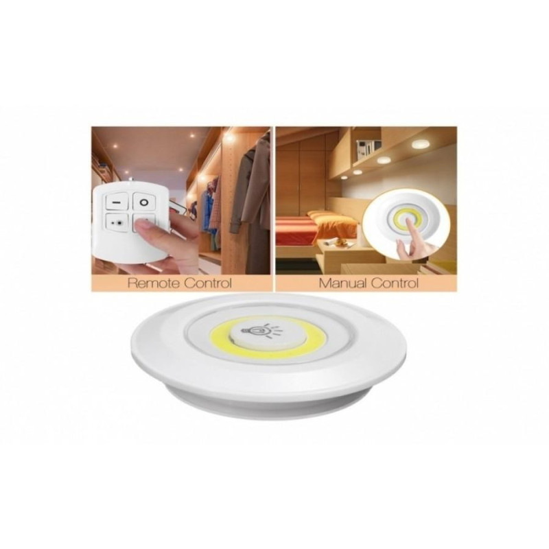 Set 3 lampi LED 3W COB cu telecomanda red-mag.ro