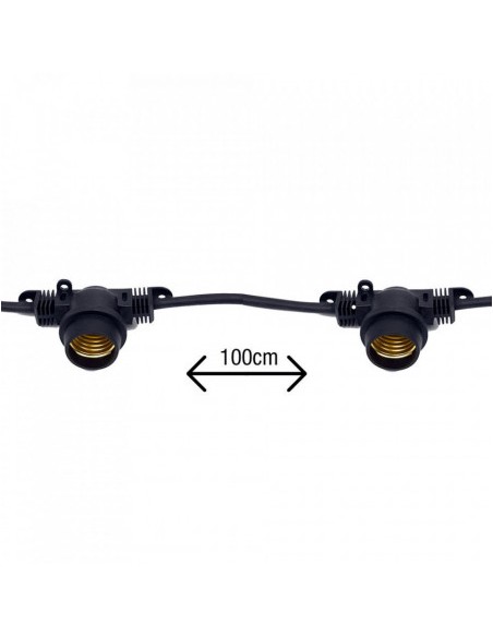 Cablu pentru ghirlanda luminoasa, lungime 10m cu 10 dulii, E27