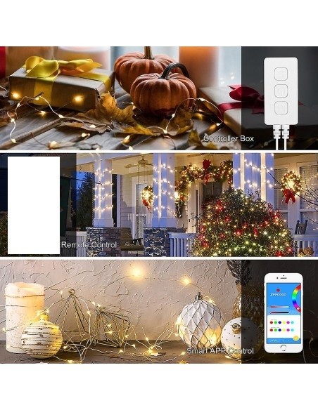 Instalatie tip banda smart, 100 Led, RGB, 10m, APP, USB, jocuri