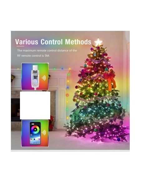 Instalatie tip banda smart, 100 Led, RGB, 10m, APP, USB, jocuri