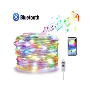 Instalatie tip banda smart, 100 Led, RGB, 10m, APP, USB, jocuri