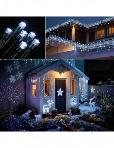 Instalatie 100 LED cu panou solar si controler, lungime 10 2