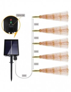 Set 5 artificii solare, 5x 100 LED fir cupru 2