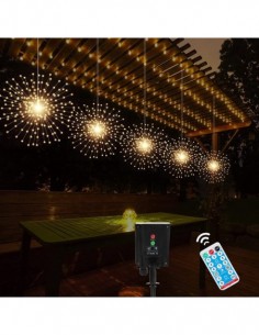 Set 5 artificii solare, 5x 100 LED fir cupru