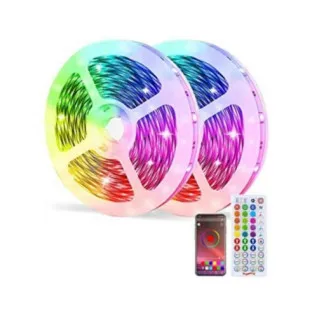 Rola led RGB, vibrante pe muzica cu telecomanda si control din