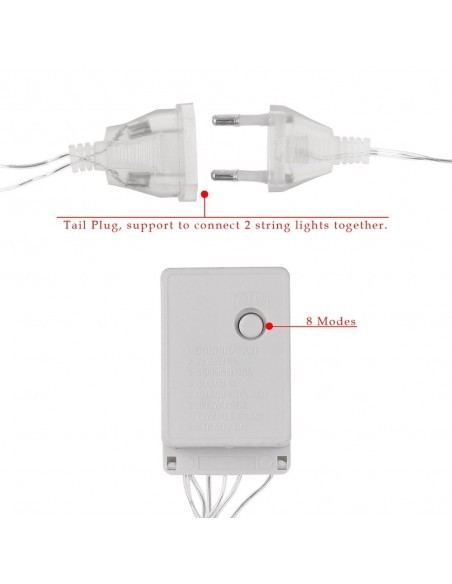 Instalatie tip franjuri, 20 metri, 500 LED-uri tip turturi