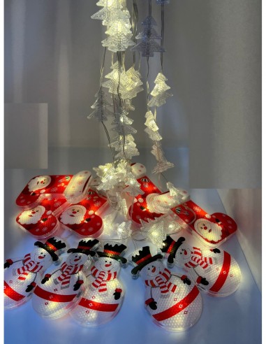 Perdea de Crăciun LED,10 Figurine si Braduti, 3m