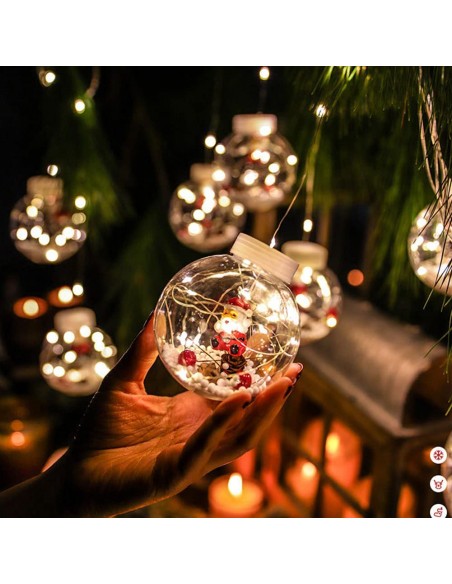 Instalatie perdea cu globuri si Mos Craciun, 10 globuri, 2.5m