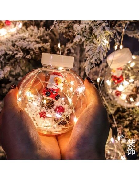 Instalatie perdea cu globuri si Mos Craciun, 10 globuri, 2.5m