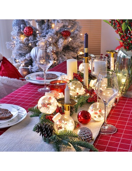 Instalatie perdea cu globuri si Mos Craciun, 10 globuri, 2.5m