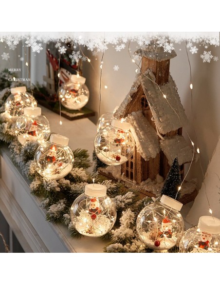 Instalatie perdea cu globuri si Mos Craciun, 10 globuri, 2.5m