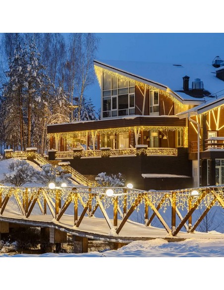 Instalatie 12 metri,ALB CALD, 300 LED-uri tip turturi