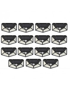 Set 15 lampi de exterior cu 100 LED uri cu incarcare solara si