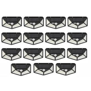 Set 15 lampi de exterior cu 100 LED uri cu incarcare solara si