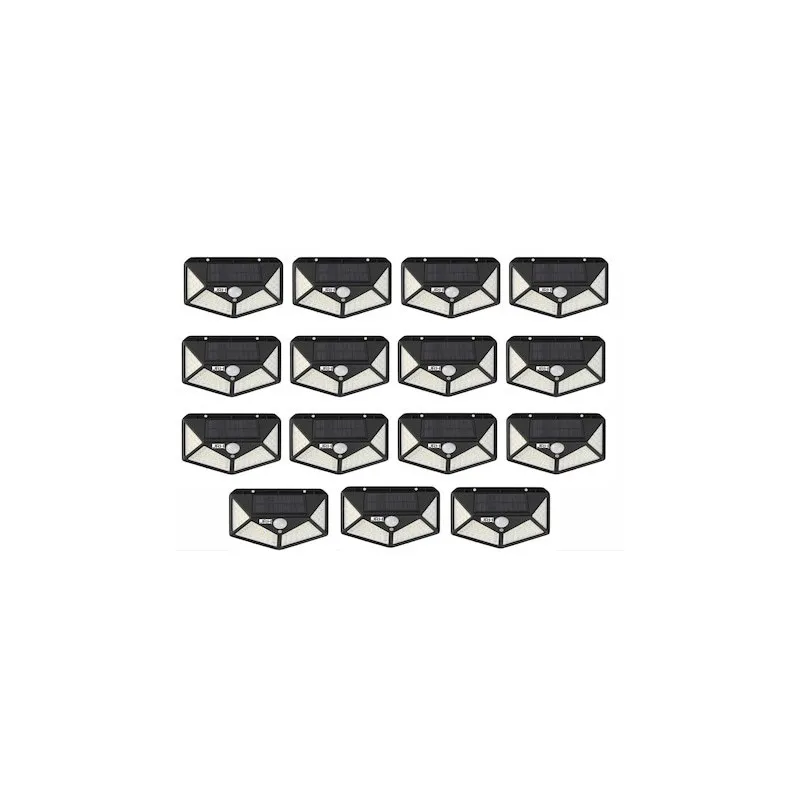 Set 15 lampi de exterior cu 100 LED uri cu incarcare solara si