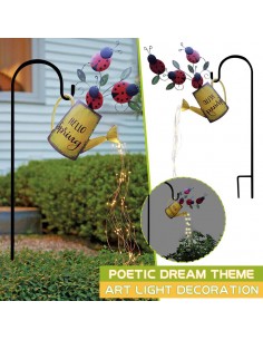 Set 2 x Lampa solara decorativa pentru gradina, stropitoare cu 2