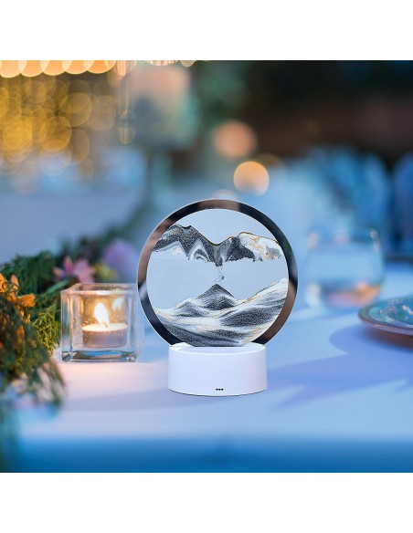 Lampa decorativa tip clepsidra, nisipuri miscatoare