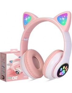 Casti audio Cat Ear Viv 23m, pentru copii cu urechiuse luminoase