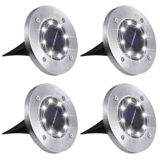Set 4 x lampa solara cu 8 leduri si senzor de lumina cu fixare