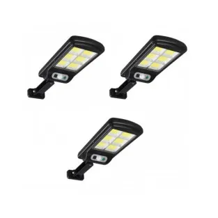 Set 3 x Lampa solara de strada LED cu telecomanda